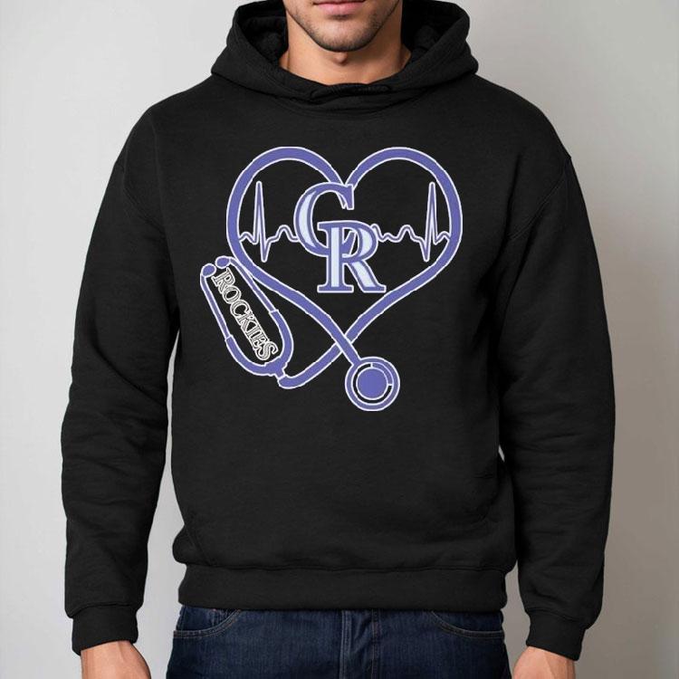Colorado Rockies Caring Hearts Nurse Stethoscope Heartbeat Shirt Colorado Rockies Caring Hearts Nurse Stethoscope Heartbeat Shirt