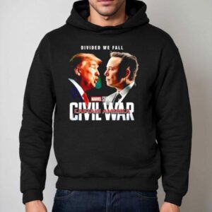 Divided We Fall Marvel Studios Civil War Trump Vs Elon Hoodie