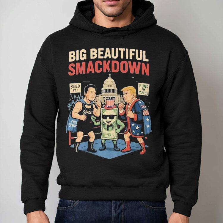 Elon Musk Vs Donald Trump Big Beautiful Smackdown Boxing Match Parody Shirt Elon Musk Vs Donald Trump Big Beautiful Smackdown Boxing Match Parody Shirt