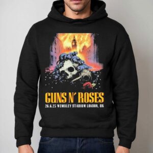 Guns N' Roses 26 June 2025 Wembley Stadium London, Uk Skull Shirt 2 Guns N Roses June Wembley Stadium London Uk Skull Hoodie