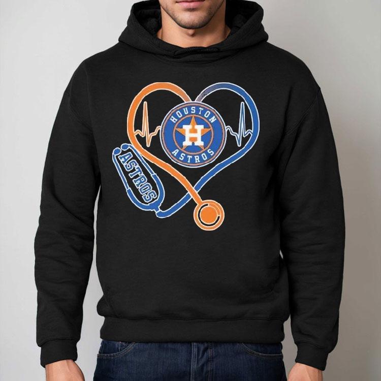 Houston Astros Caring Hearts Nurse Stethoscope Shirt Houston Astros Caring Hearts Nurse Stethoscope Shirt
