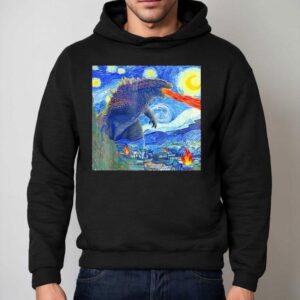 Japanese Monster Kaiju In Van Gogh Starry Night Godzilla Hoodie