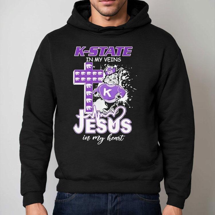Kansas State University In My Veins Jesus In My Heart Shirt Kansas State University In My Veins Jesus In My Heart Shirt