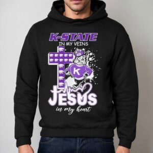 Kansas State Wildcats In My Veins Jesus In My Heart Mascot Shirt 2 Kansas State Wildcats In My Veins Jesus In My Heart Masco Hoodie