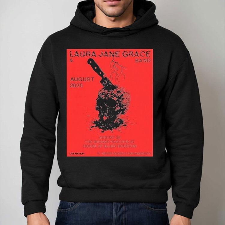 Laura Jane Grace August Tour 2025 The Bronze Peacock At House Of Blues Houston Shirt Laura Jane Grace August Tour 2025 The Bronze Peacock At House Of Blues Houston Shirt