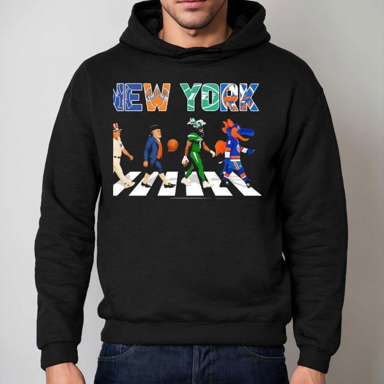 New York Giants X New York Knicks X New York Islanders Sports Team Mascot Abbey Road Shirt New York Giants X New York Knicks X New York Islanders Sports Team Mascot Abbey Road Shirt