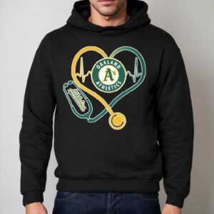 Oakland Athletics Caring Hearts Nurse Stethoscope Heartbeat Shirt 2 Oakland Athletics Caring Hearts Nurse Stethoscope Heartbea Hoodie