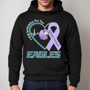 Philadelphia Eagles Philly I Will Remember For You Alzheimer's Awareness Heartbeat Brain Shirt 2 Philadelphia Eagles Philly I Will Remember For You Alzheimer S Awareness Heartbeat Brain Hoodie
