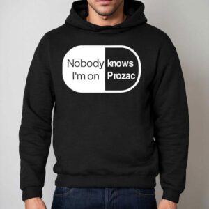 Robbie Williams Wearing Noboydy I M On Knows Prozac Hoodie