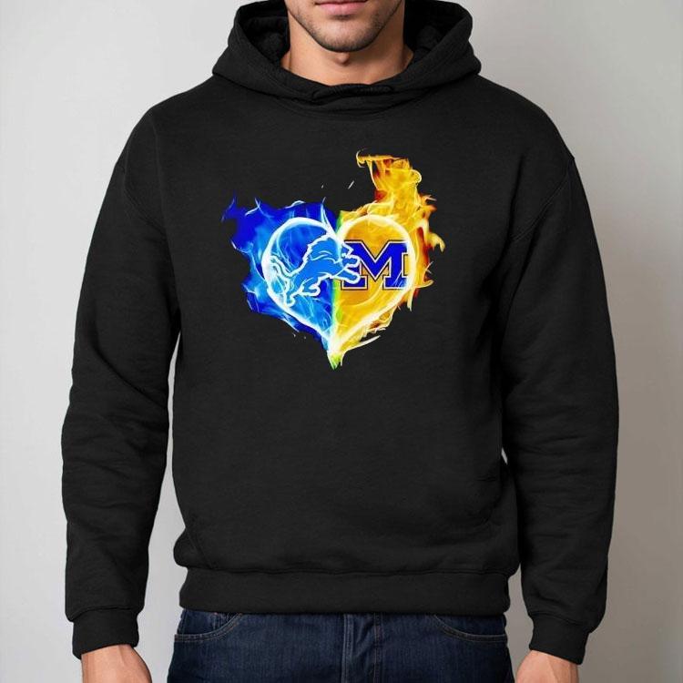 Smoke Heart Detroit Lions And Michigan Wolverines Shirt Smoke Heart Detroit Lions And Michigan Wolverines Shirt