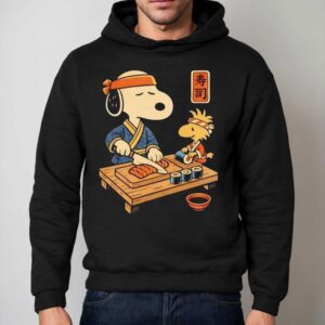 Snoopy And Woodstock Making Sushi Hoodie