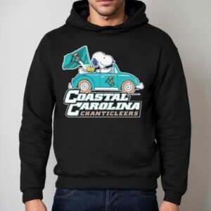 Snoopy And Woodstock The Peanuts Driving Car Coastal Carolina Chanticleers Hoodie