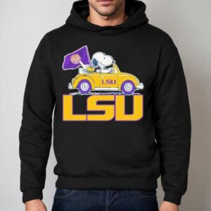 Snoopy And Woodstock The Peanuts Driving Car Lsu Tigers Hoodie