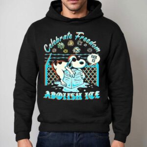 Snoopy The Peanuts Celebrate Freedom Abolish Ice Fuck Ice Hoodie