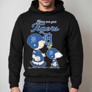Snoopy Woodstock And Charlie Brown The Peanuts Here We Go Detroit Tigers Shirt 2 Snoopy Woodstock And Charlie Brown The Peanuts Here We Go Detroit Tigers Hoodie