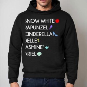 Snow White Rapunzel Cinderella Belle Jasmine Ariel Disney Hoodie