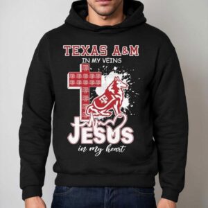 Texas Am Aggies In My Veins Jesus In My Heart Mascot Shirt 2 Texas Am Aggies In My Veins Jesus In My Heart Masco Hoodie