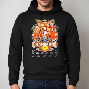 Texas Longhorns National Women's College World Series Champions 2025 Signatures Shirt 2 Texas Longhorns National Women S College World Series Champions Signatures Hoodie
