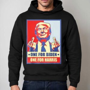 Trump Finger One For Biden One For Harris Middle Finger Shirt 2 Trump Finger One For Biden One For Harris Middle Finger Hoodie