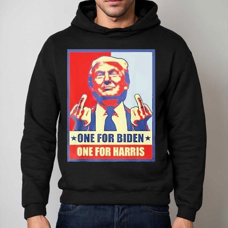 Trump Finger One For Biden One For Harris Middle Finger Shirt Trump Finger One For Biden One For Harris Middle Finger Shirt