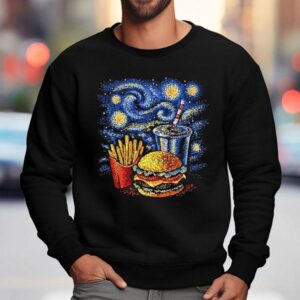 A Fast Food Meal Style Of Van Gogh's Starry Night Shirt 3 A Fast Food Meal Style Of Van Gogh S Starry Nigh Sweatshirt