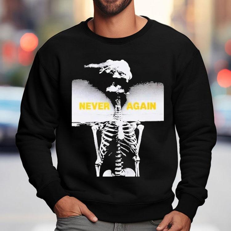 Anti Nuclear Movement House Nyc X Peter Kennard Never Again Skeleton Shirt Anti Nuclear Movement House Nyc X Peter Kennard Never Again Skeleton Shirt