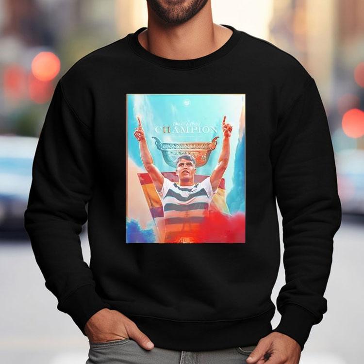 Carlos Alcaraz Prince Of Clay Celebrates The Champions Roland Garros 2025 Champion Shirt Carlos Alcaraz Prince Of Clay Celebrates The Champions Roland Garros 2025 Champion Shirt