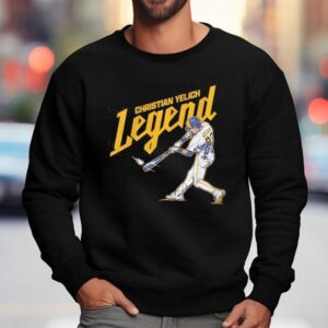 Christian Yelich Legend Milwaukee Brewers Baseball Shirt 3 Christian Yelich Legend Milwaukee Brewers Baseball Sweatshirt