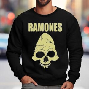 Cm Punk Wearing Ramones Skull Sweatshirt