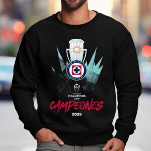 Cruz Azul Club De Futbol Concacaf Champions Cup Campeones 2025 Trophy Shirt 3 Cruz Azul Club De Futbol Concacaf Champions Cup Campeones Trophy Sweatshirt