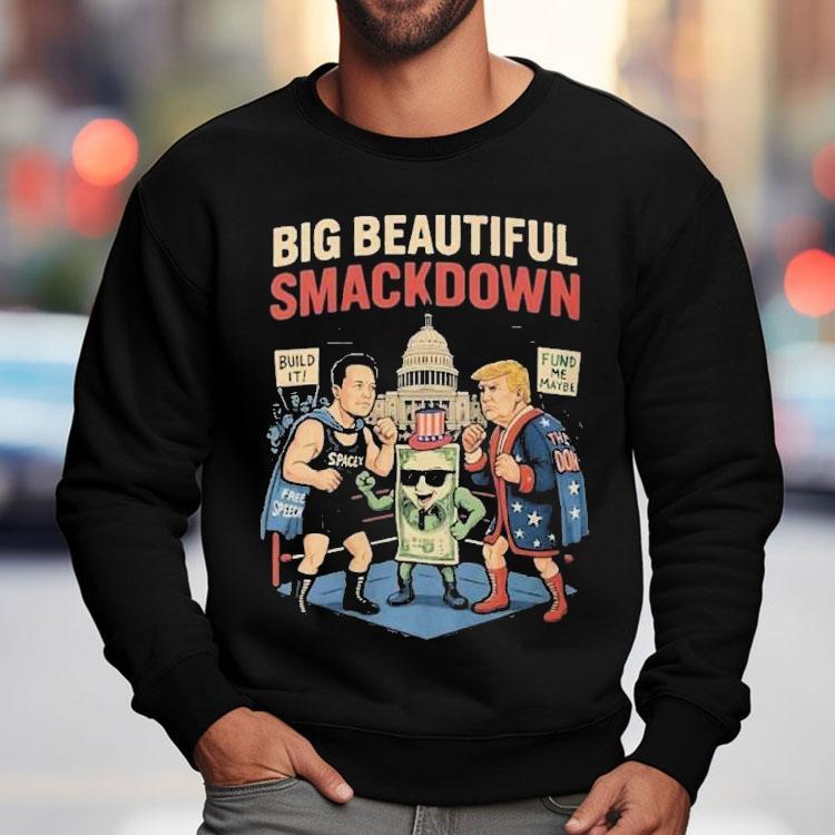 Elon Musk Vs Donald Trump Big Beautiful Smackdown Boxing Match Parody Shirt Elon Musk Vs Donald Trump Big Beautiful Smackdown Boxing Match Parody Shirt