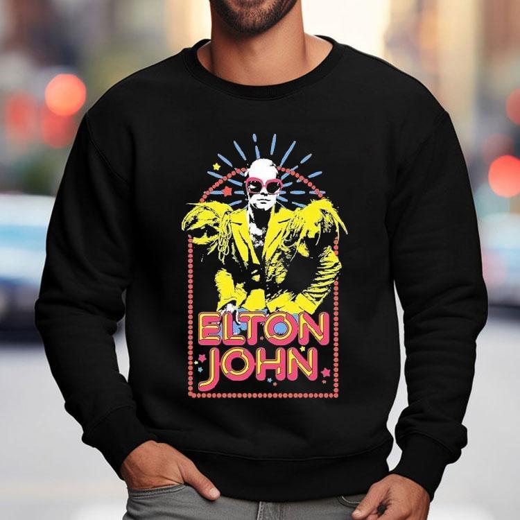 Elton John Distressed Photo Sparkle Shirt Elton John Distressed Photo Sparkle Shirt