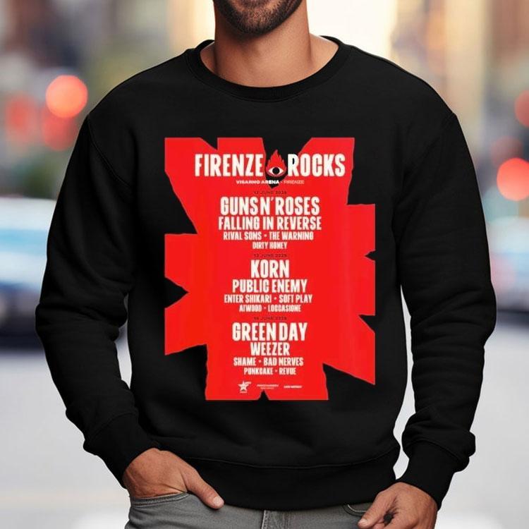 Firenze Rocks Festival 2025 At Visarno Arena From June 12 To 15 2025 Shirt Firenze Rocks Festival 2025 At Visarno Arena From June 12 To 15 2025 Shirt