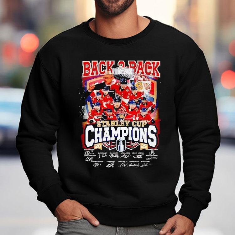 Florida Panthers Back 2 Back Champions Stanley Cup 2025 Signatures Shirt Florida Panthers Back 2 Back Champions Stanley Cup 2025 Signatures Shirt