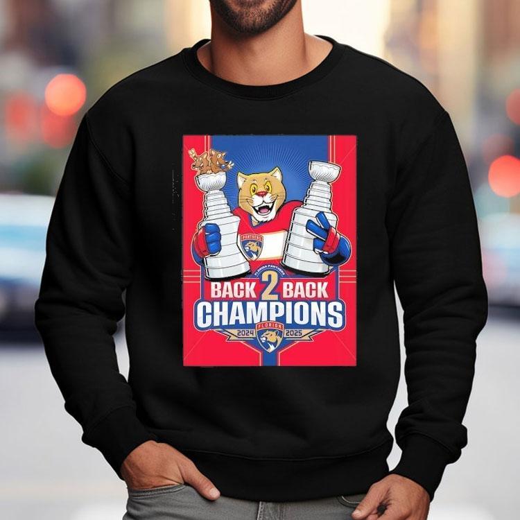 Florida Panthers Mascot Back 2 Back Stanley Cup Champions 2025 Shirt Florida Panthers Mascot Back 2 Back Stanley Cup Champions 2025 Shirt