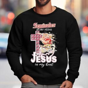 Florida State Seminoles In My Veins Jesus In My Heart Mascot Shirt 3 Florida State Seminoles In My Veins Jesus In My Heart Masco Sweatshirt