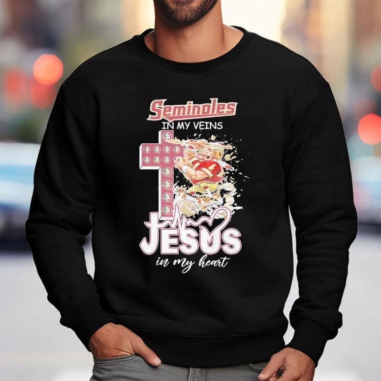Florida State University In My Veins Jesus In My Heart Shirt Florida State University In My Veins Jesus In My Heart Shirt