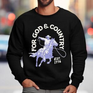 For God Country Est Cowboy Rodeo Wetern Sweatshirt