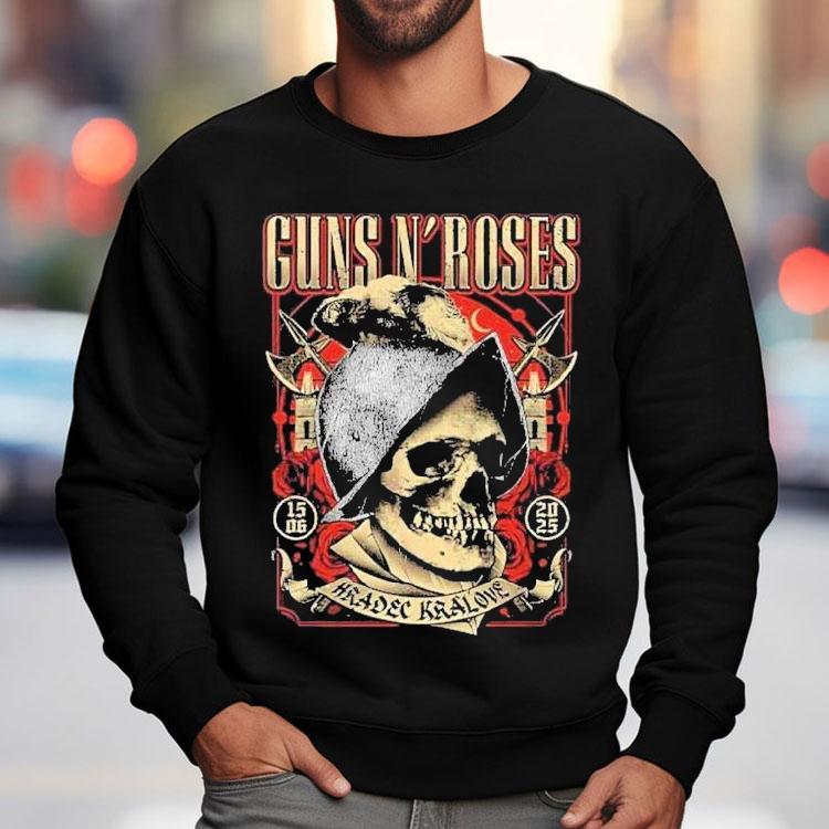 Guns N Roses Tour At Hradec Krlov In Czech Republic On June 15 2025 Skull Axe Shirt Guns N Roses Tour At Hradec Krlov In Czech Republic On June 15 2025 Skull Axe Shirt
