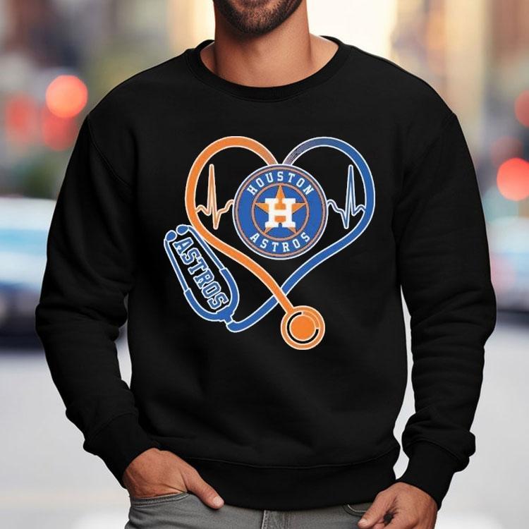 Houston Astros Caring Hearts Nurse Stethoscope Shirt Houston Astros Caring Hearts Nurse Stethoscope Shirt