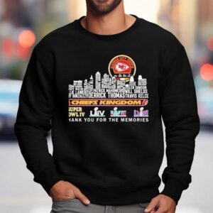 Kansas City Chiefs Kingdom Thank You For The Memories Skyline Names Shirt 3 Kansas City Chiefs Kingdom Thank You For The Memories Skyline Names Sweatshirt