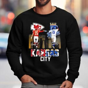 Kansas City Chiefs Mahomes Vs Kansas City Royals Perez Signatures Shirt 3 Kansas City Chiefs Mahomes Vs Kansas City Royals Perez Signatures Sweatshirt