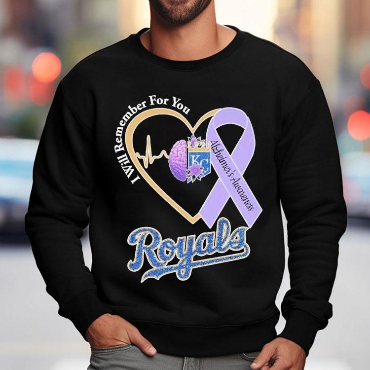 Kansas City Royals I Will Remember For You Alzheimer’s Awareness Heartbeat Brain Shirt Kansas City Royals I Will Remember For You Alzheimer’s Awareness Heartbeat Brain Shirt