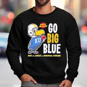 Kansas Jayhawks Go Big Blue Wave The Wheat At Memorial Stadium Shirt 3 Kansas Jayhawks Go Big Blue Wave The Wheat At Memorial Stadium Sweatshirt