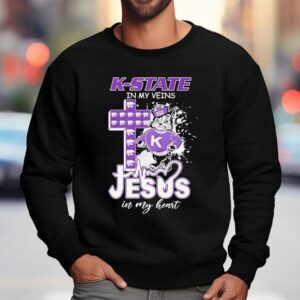 Kansas State University In My Veins Jesus In My Heart Shirt 3 Kansas State University In My Veins Jesus In My Hear Sweatshirt