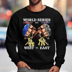 Los Angeles Dodgers Vs New York Yankees World Series Commemorative West Vs East Hands Sweatshirt