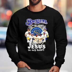 Milwaukee Brewers In My Veins Jesus In My Heart Signatures Shirt 3 Milwaukee Brewers In My Veins Jesus In My Heart Signatures Sweatshirt