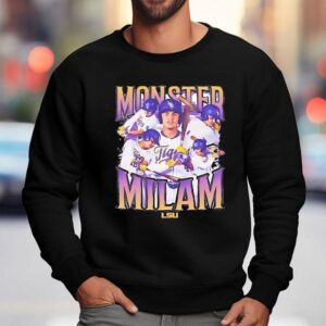 Monster Steven Milam Lsu Tigers Baseball Sweatshirt
