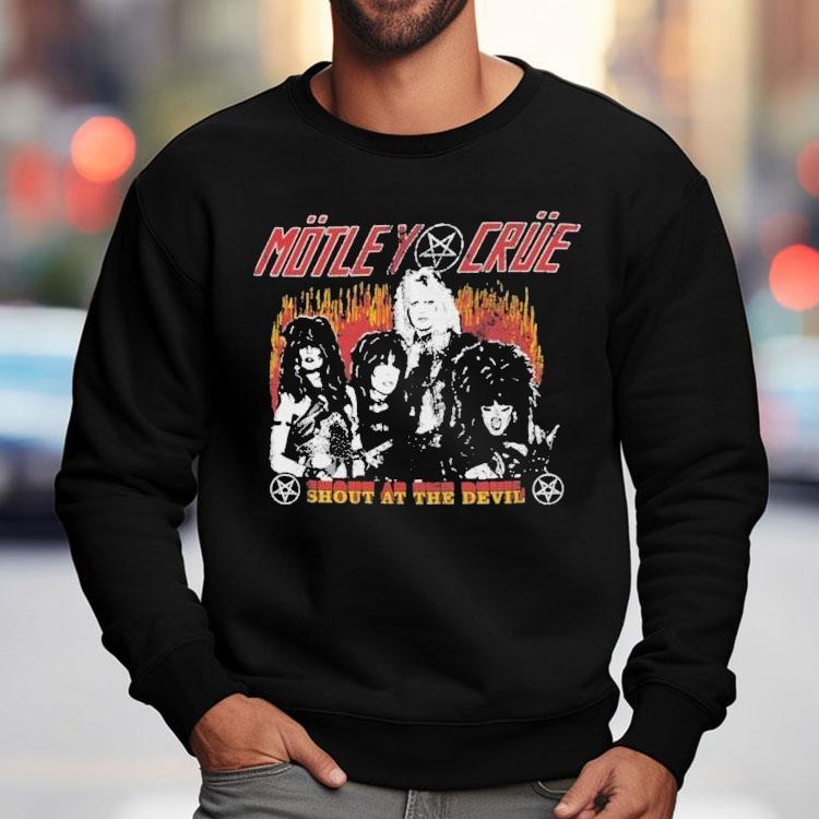 Motley Crue Shout At The Devil Flames Shirt Motley Crue Shout At The Devil Flames Shirt