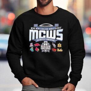Ncaa Men's College World Series Mcws The Greatest Show On Dirt 2025 8 Teams Logo Shirt 3 Ncaa Men S College World Series Mcws The Greatest Show On Dirt Teams Logo Sweatshirt